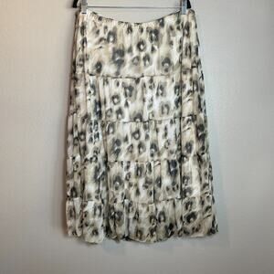 Maggie Barnes Plus Skirt Size 0X 14 / 16 W Brown Leopard Cheetah Animal Print